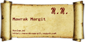 Mavrak Margit névjegykártya